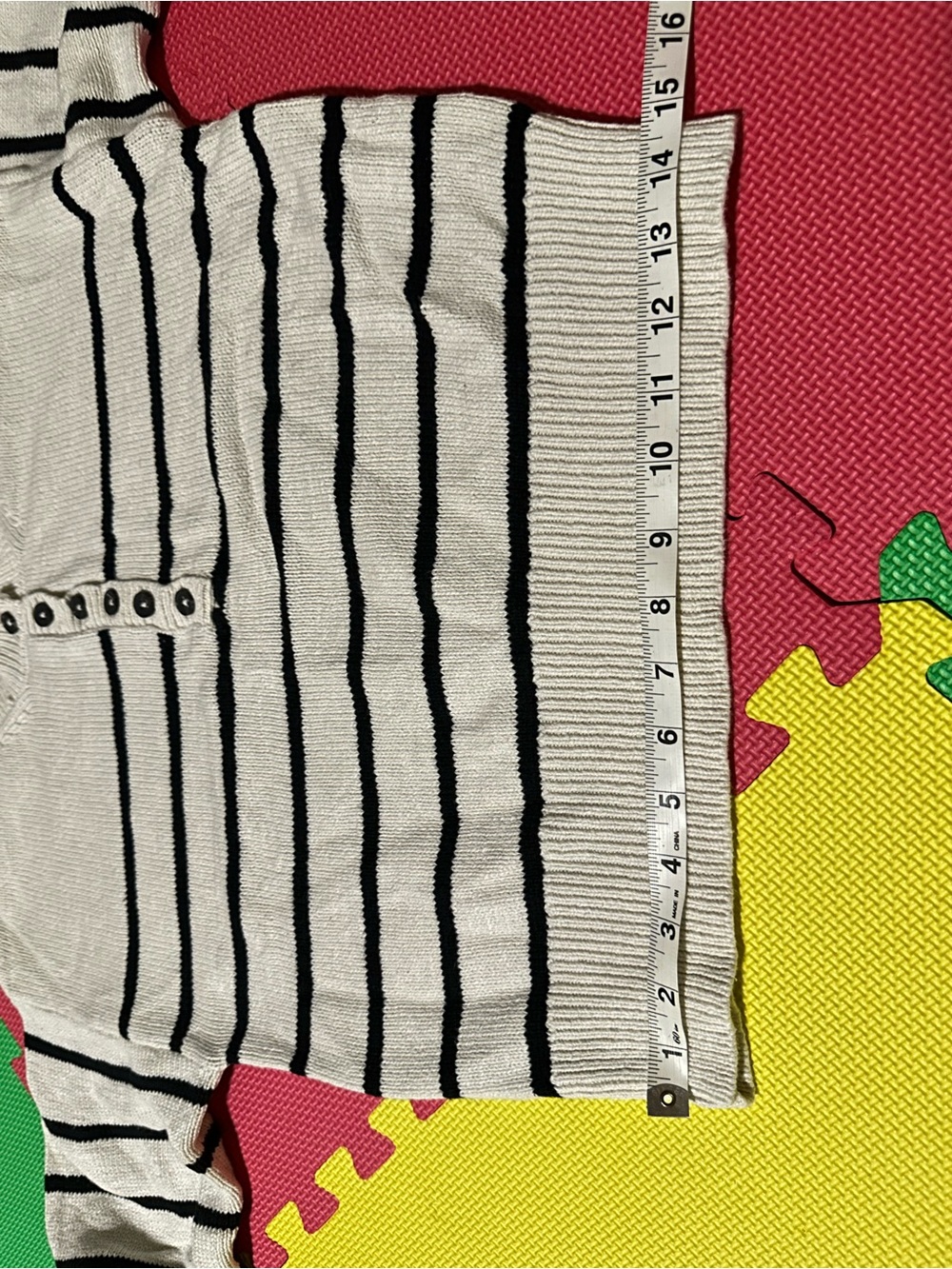 Splendid Cream Striped Henley Sweater with Navy Lines - Picture 6 of 8